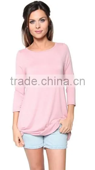 Online Shopping China Clothes Long Flowy Elbow Sleeve Jersey Tunic For Women