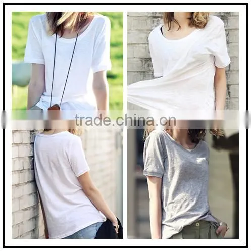 wholesales t-shirt O-neck simple design for girls