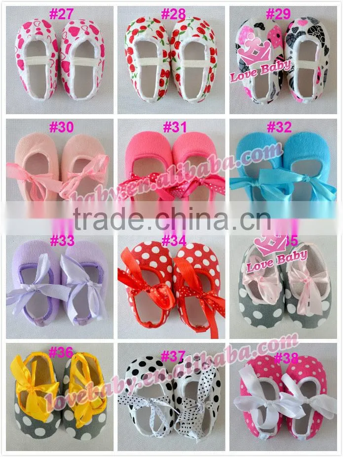 Boutique rosette latest many colors newborn infant soft sole baby shoes