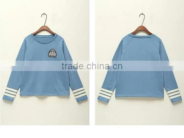 Fshionable OEM no brand name blue strip hoodies high quality cheap casual hoodies