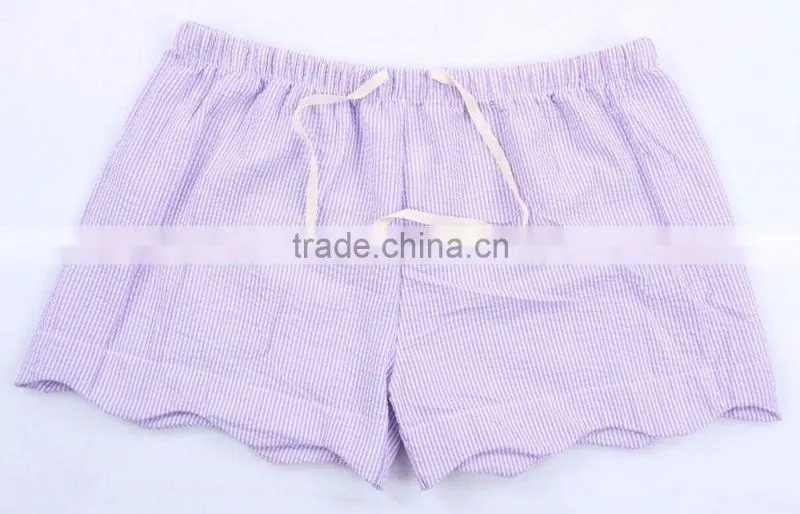 Wholesale seersucker scalloped Shorts