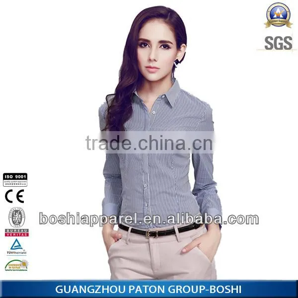 2015 Latest Fashion Light Blue Women Shirt And Short Set For Office Wear