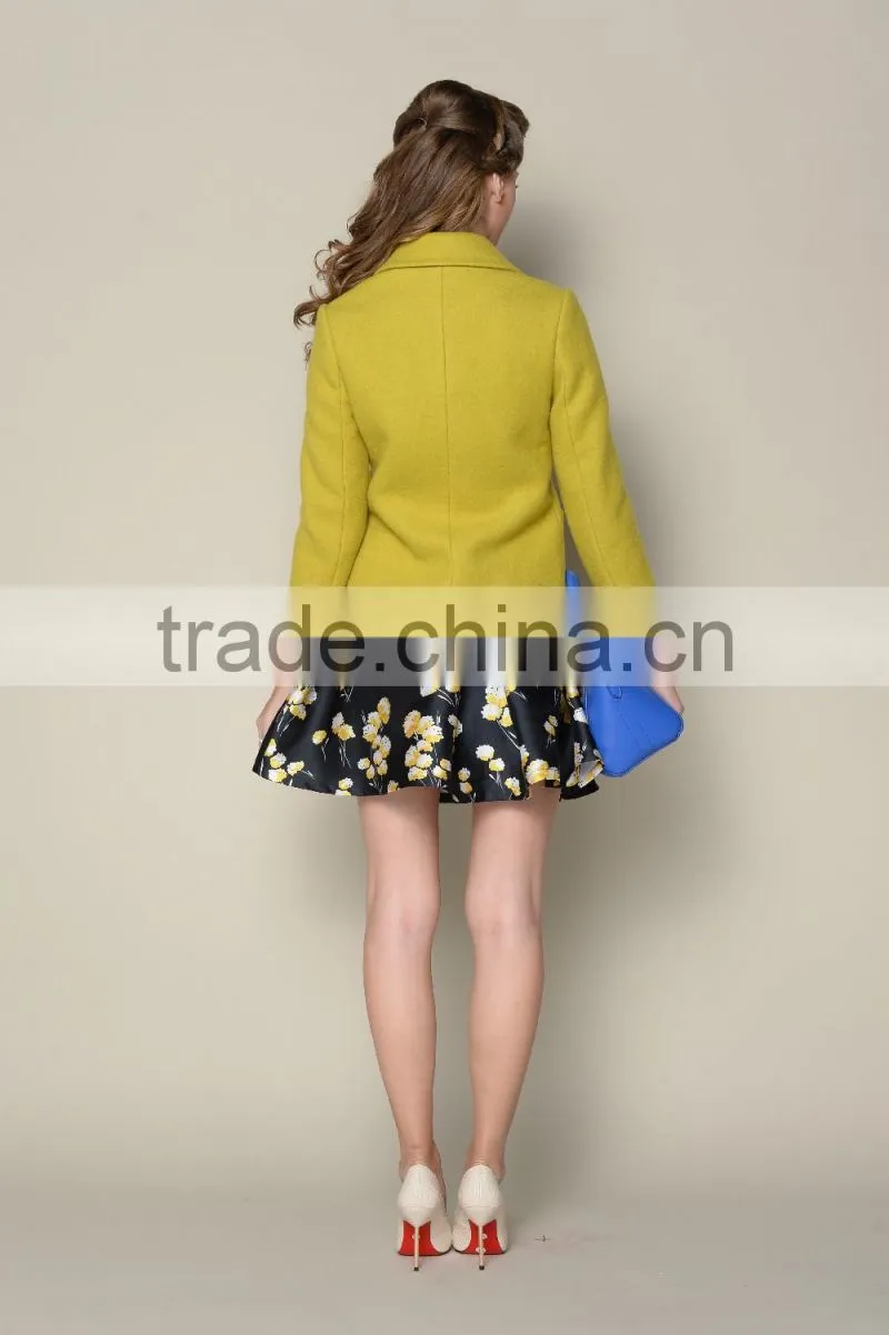 brand designer 2015 European style elegant plain coats and jackets woman