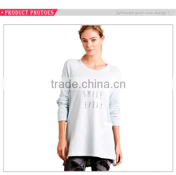 Wholesale Routine Sweatshirt Ladies Plain Pullover Sweatshirt Without Hood