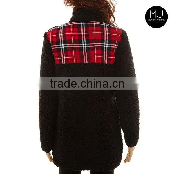 Factory custom pullover oversize plaid sweater woman