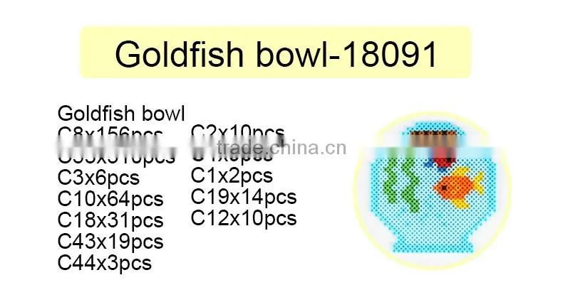 Diyfashion 5mm hama perler fuse beads Goldfish bowl set with puzzle iron paper and twezzer hama beads toys for kids 18091