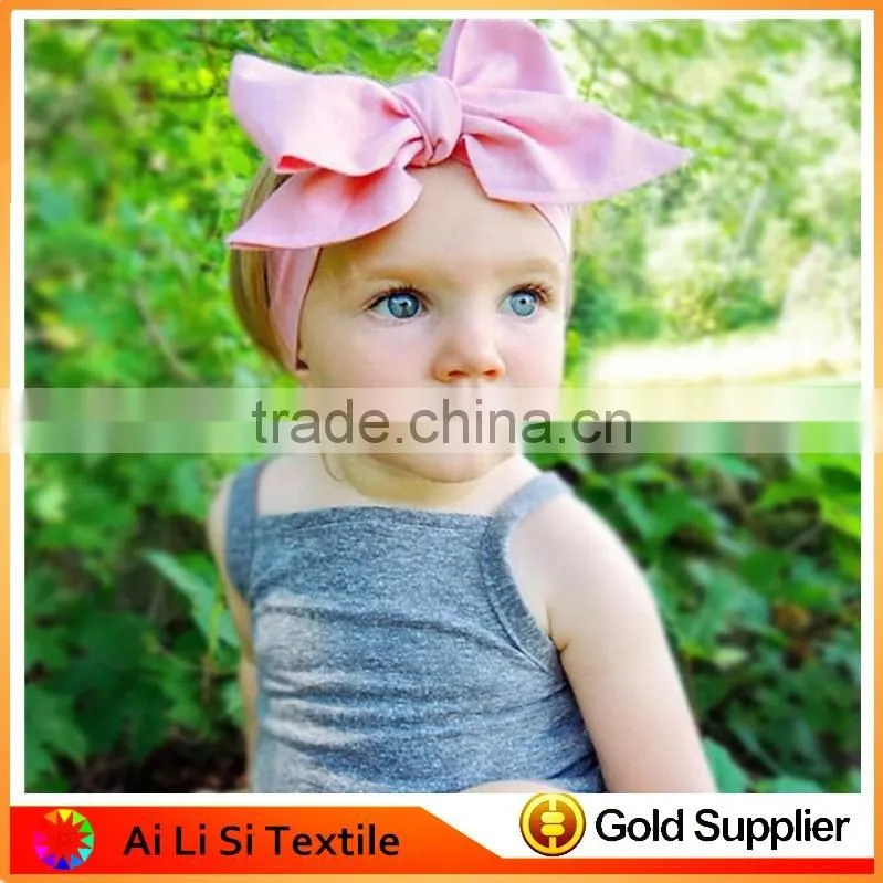 Baby Cotton Unique Bow Tie Headband ,Plain Baby Headbands,Baby Girl Large Bow Headband