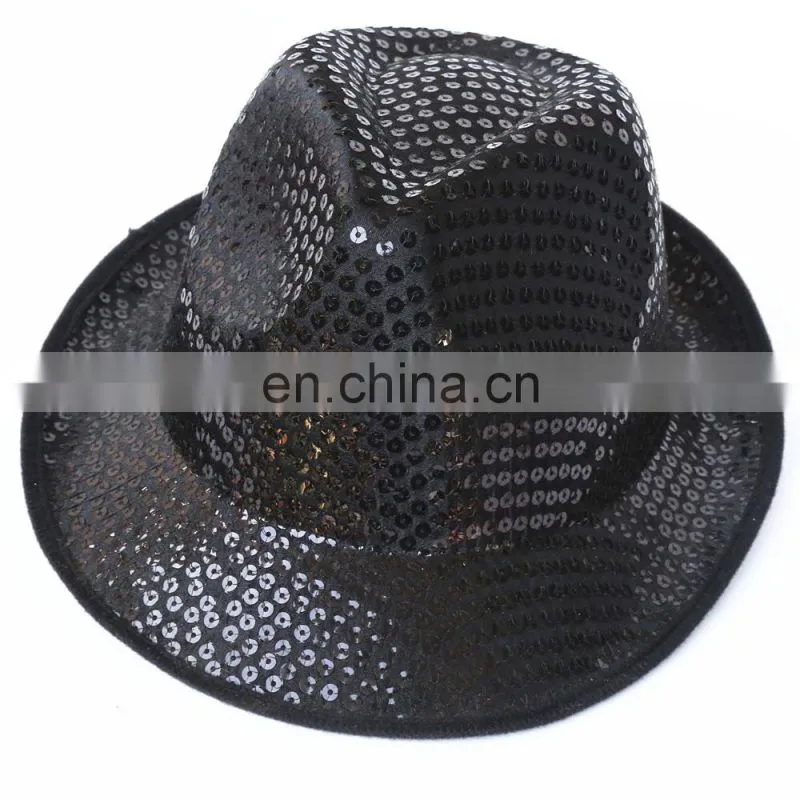 Fancy Dress Costume green sequin fedora party hat