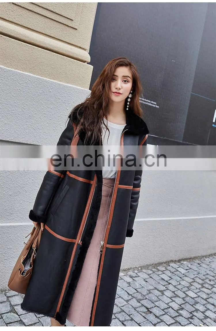 2017 Hot Selling Elegant Fashion Design Sheep Skin Leather Jacket