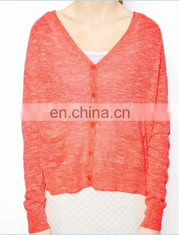 wholesale new fashion thin breathable jacket with v- neckline and long sleeve design and various color