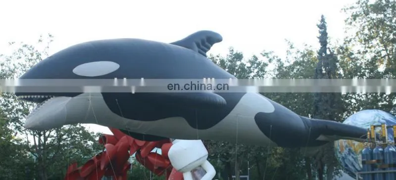 large Inflatable Killer whale growing sea animal for exhibition