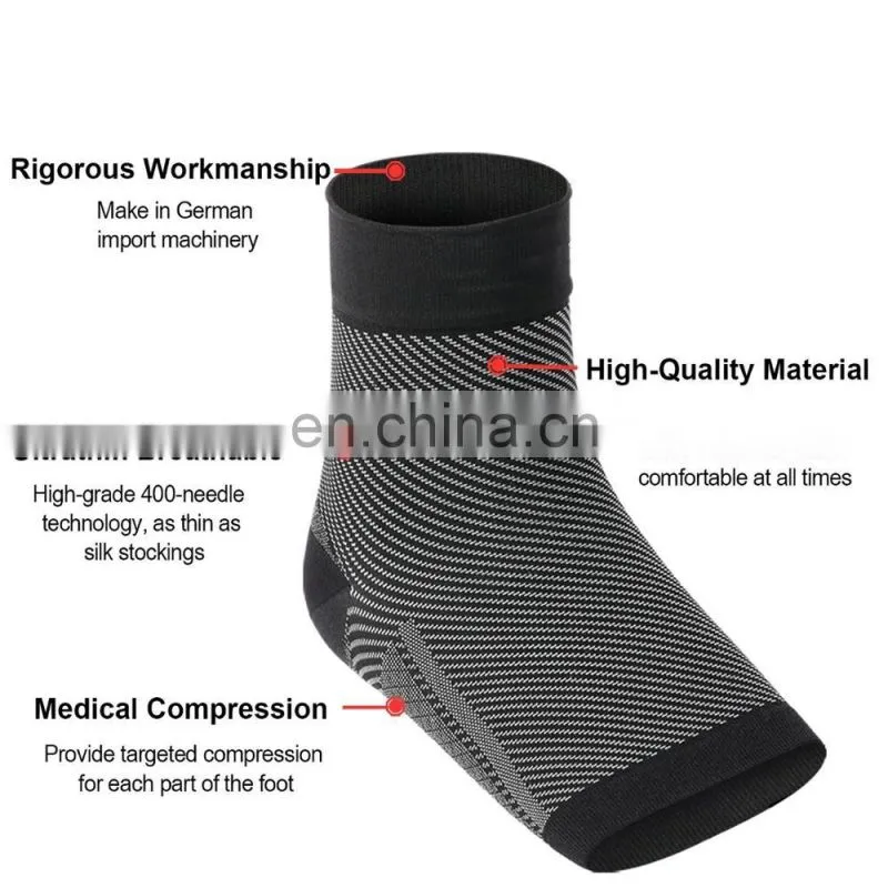 Copper Compression Recovery Foot Sleeves Plantar Fasciitis Support Socks#YLW-03