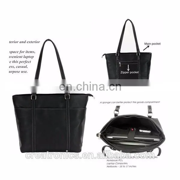 CR Hot Promotion fashion women leather PU soft handbag designer laptop bag shoulder bags women bag