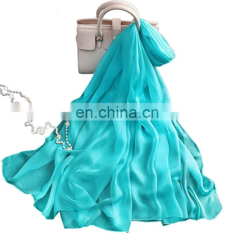 Promotional products pure silk scarf long scarf shawl orange cheap