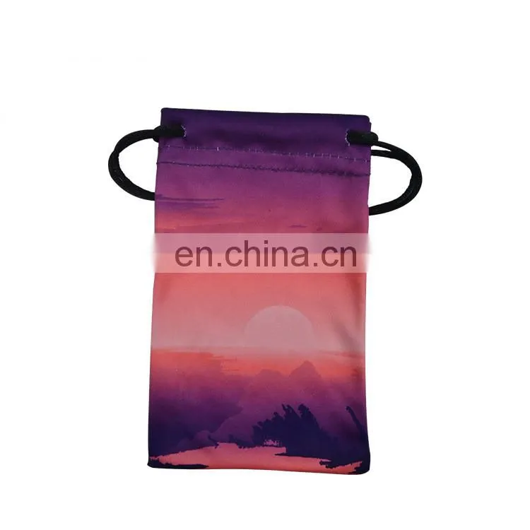 logo embroidery drawstring recycle bottle fabric bag