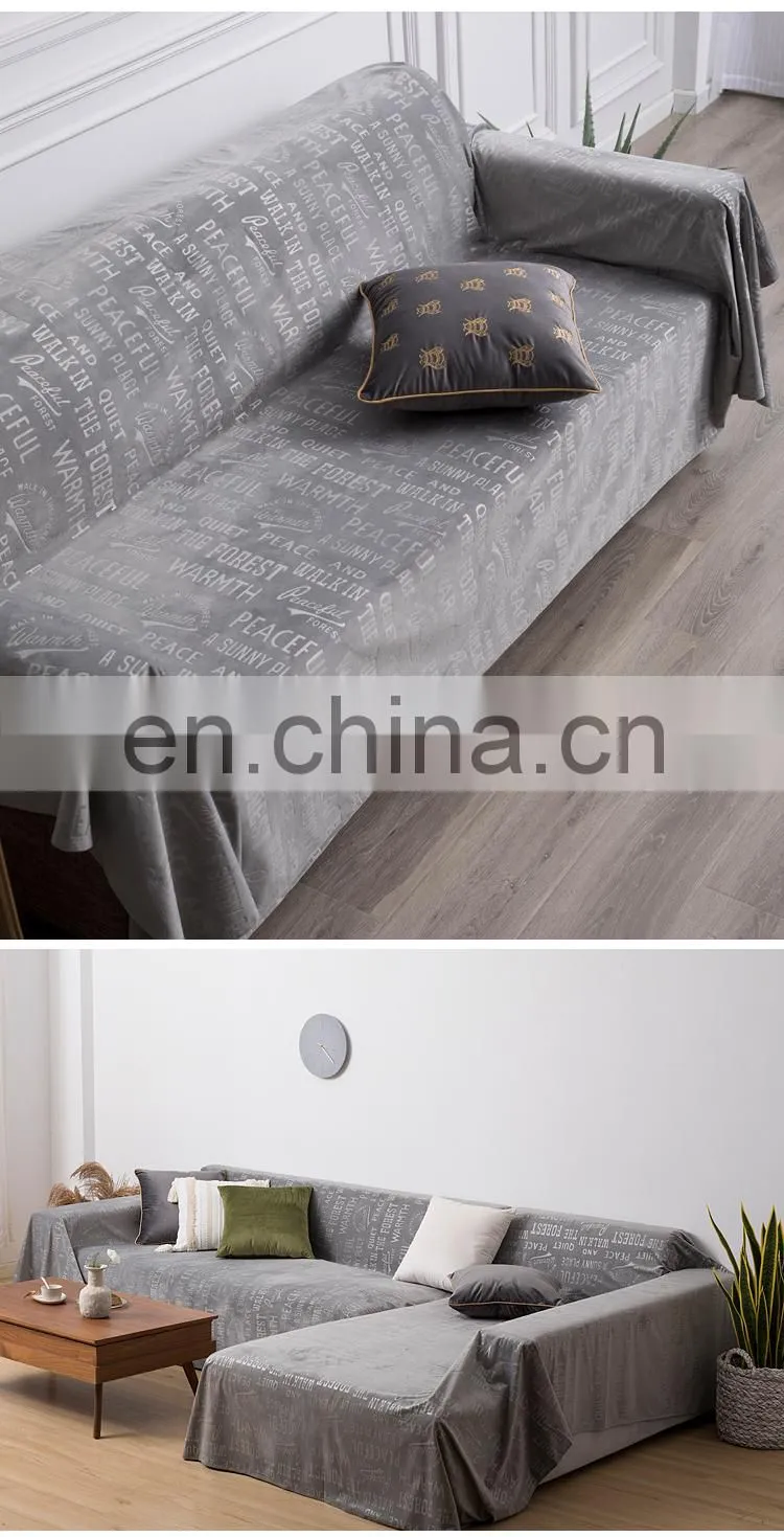 Wholesales Reversible Sofa Furniture Protector grey colors soft plush couch cover