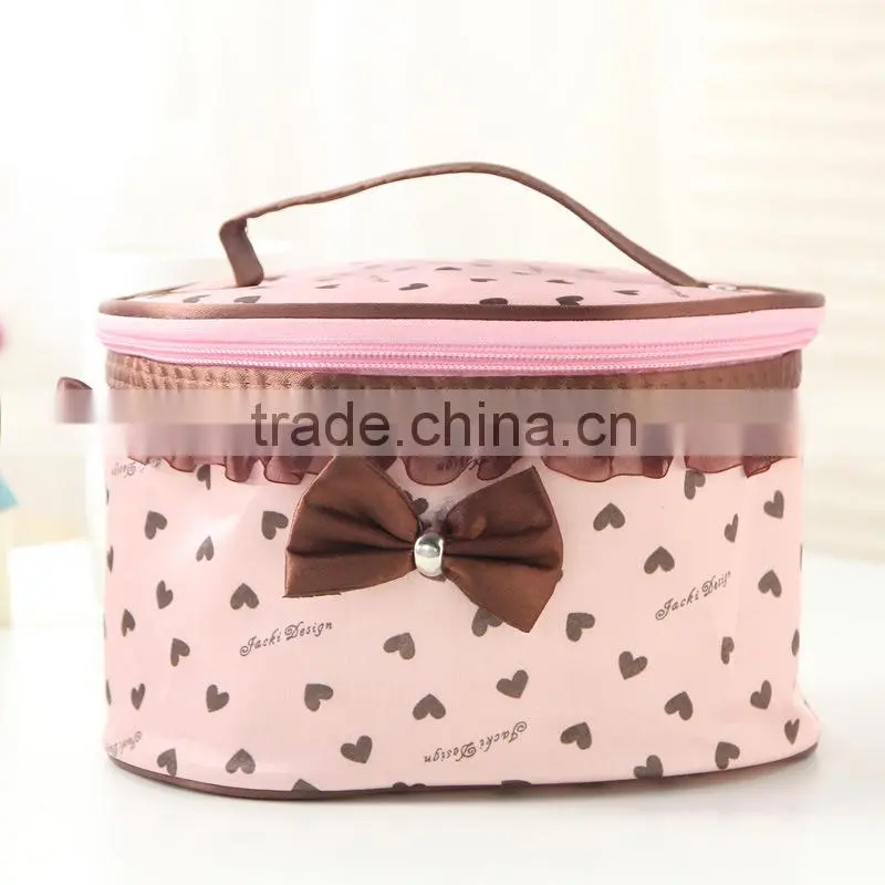 Portable lace border flower series makeup bag, large contents