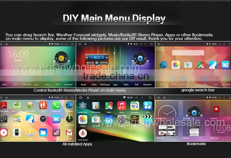 Erisin ES2007A 7" 2 Din Android 4.4.4 Car Radio DVD 3G WiFi