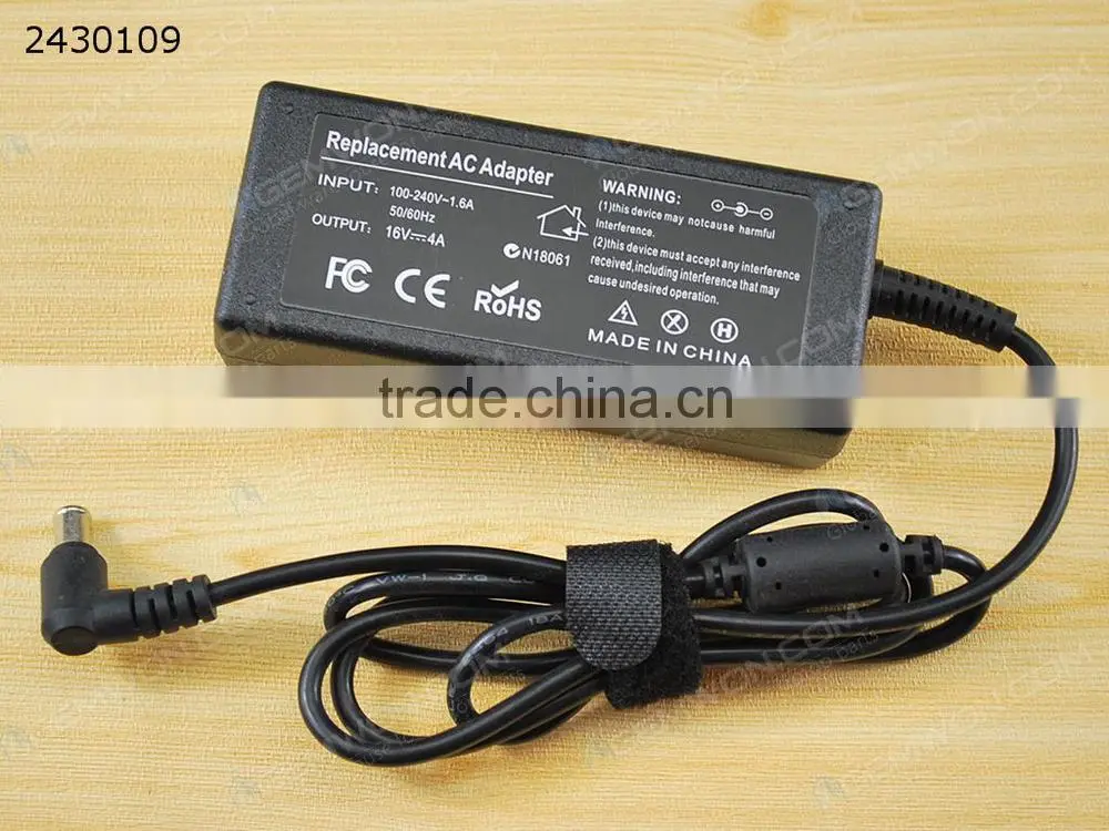 High Copy Laptop AC Power adapter for SONY 16V 4A 6.5*1.4*4.4mm 64W
