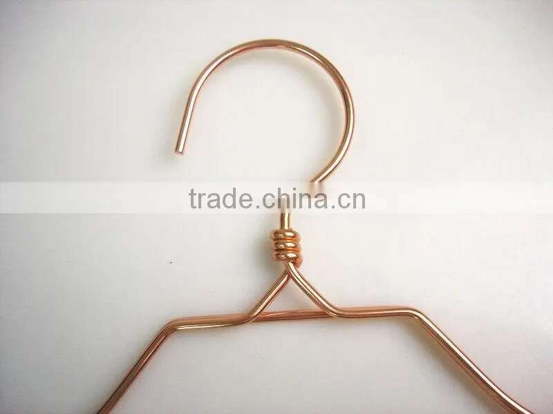 hot sale wide shoulder copper metal wire hanger for coat