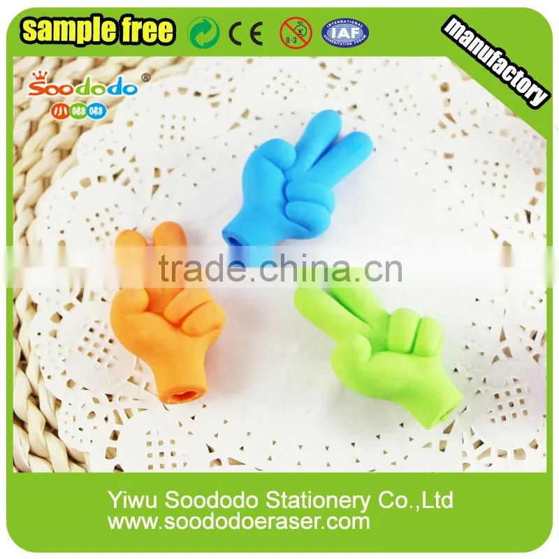 Novely Finger shaped Pencil Topper Erasers set
