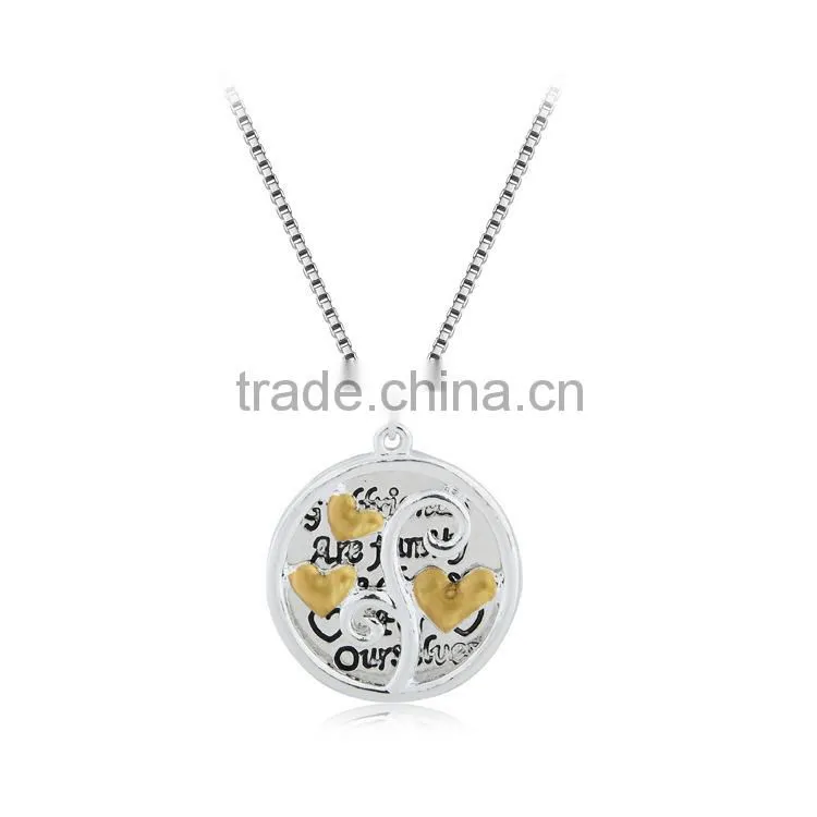 2015 European and American pop tree girlfriends love initial pendant necklace