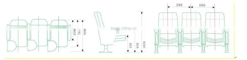 Durable plastic cover theater auditorium seating HJ92-L