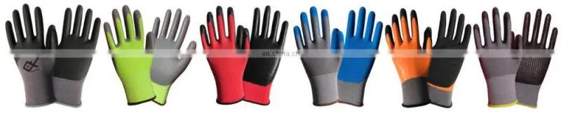Black Nylon Liner Purple Foam Nitrile Coated Garden Glove For Women