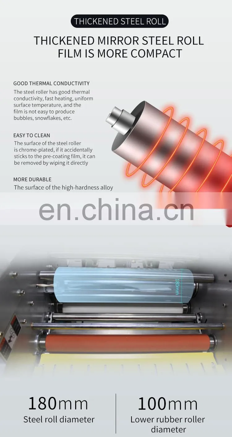 Professional Hydraulic Double Side A3 Hot Laminator Roll Laminating Machine With Automatic Breaking Function