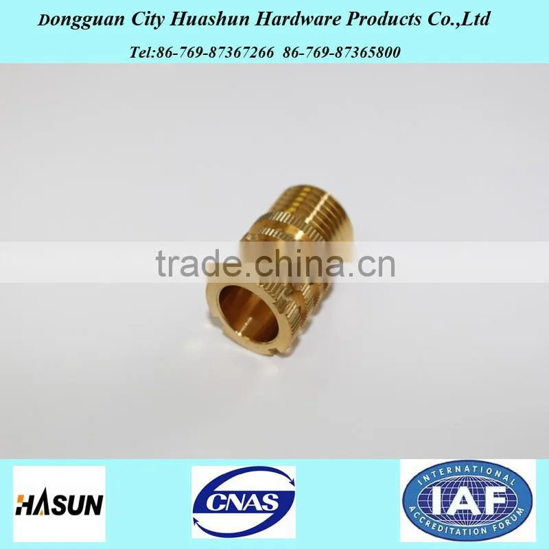 Customized Brass Shaft Sleeve, Knurled Brass Fittings