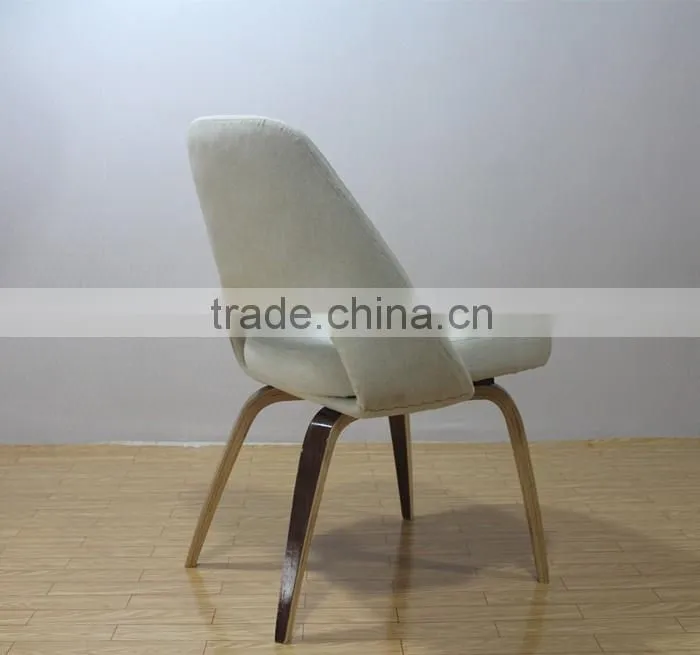 replica fiberglass wooden legs fabric/leather Saarinen executive chair by Eero Saarinen/Saarinen side chair