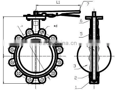lug type soft seat butterfly valve
