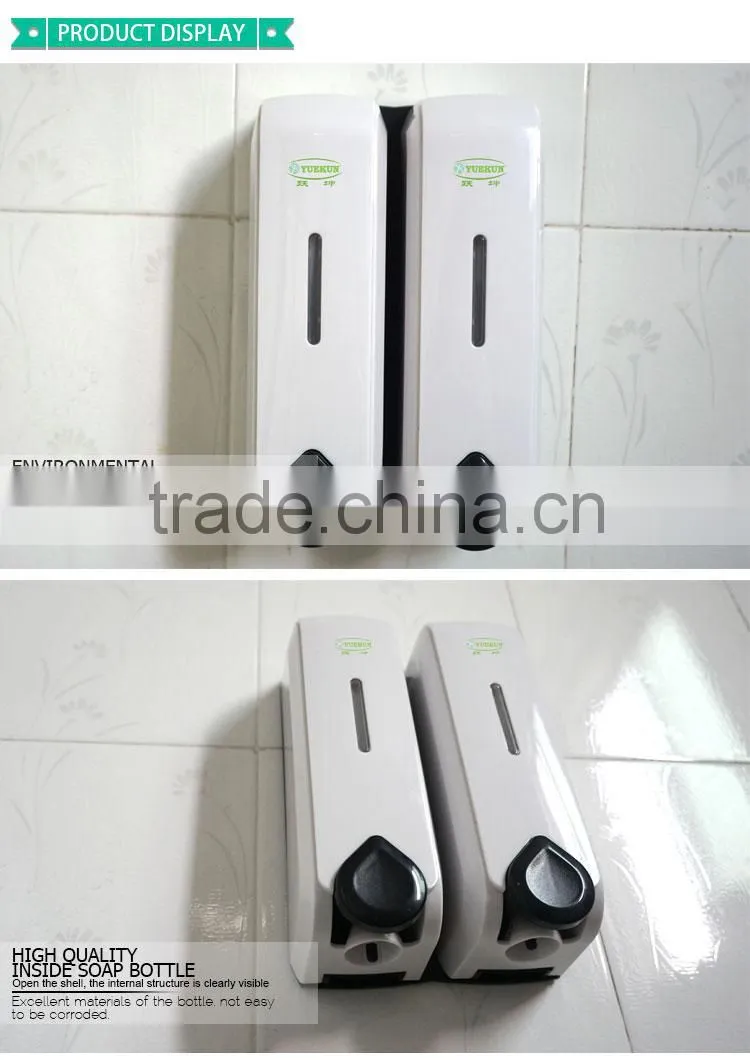 2*350ML Bathroom Double Hand Soap Dispenser/ABS Plastic Durable Manual Liquid Shampoo Shower Dispenser YK1051
