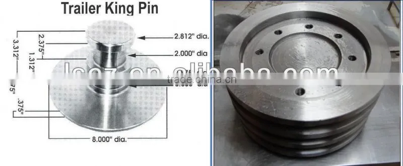 semi trailer kingpin assembled bolt-on 3.5" 90#