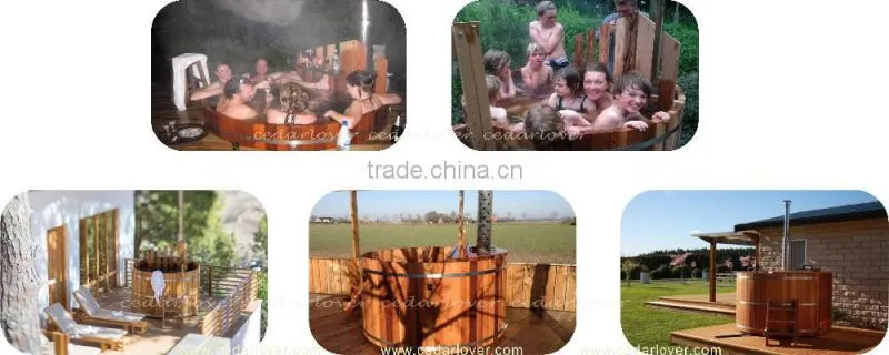 wooden mini one person hot tub freestanding bathtub