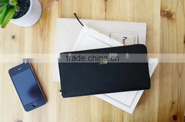 Fahsion Custom Handmade Luxury Bowknot Women Zipped Leather Wallet