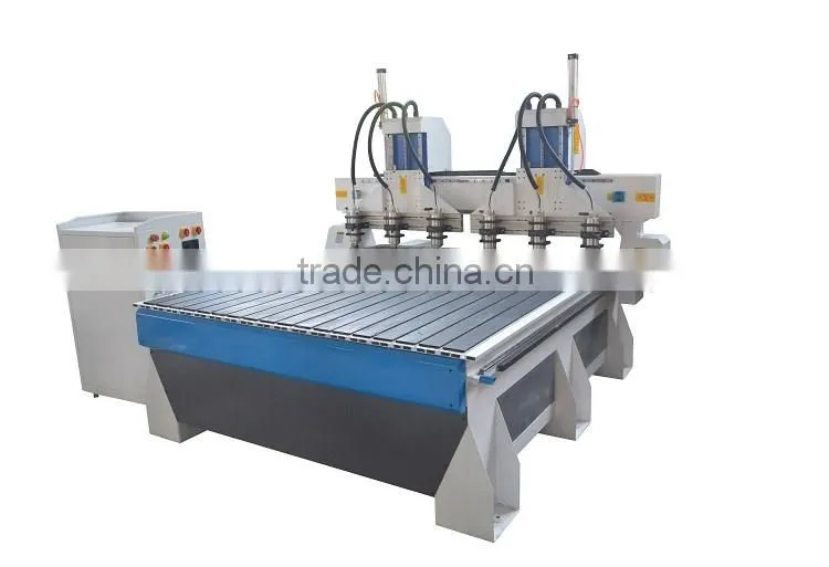 2016 precision double z-axis 6 heads 3d carving wood cnc router