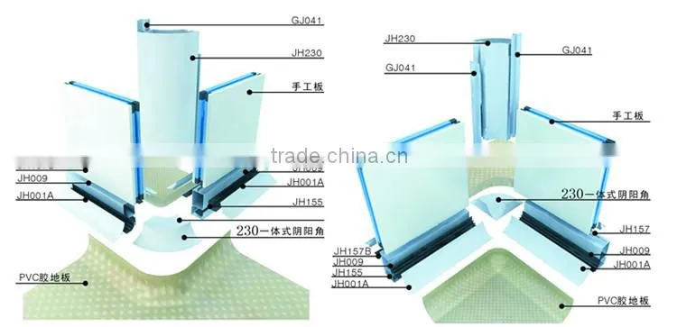 Aluminum framing extrusion profile for modular cleanroom system