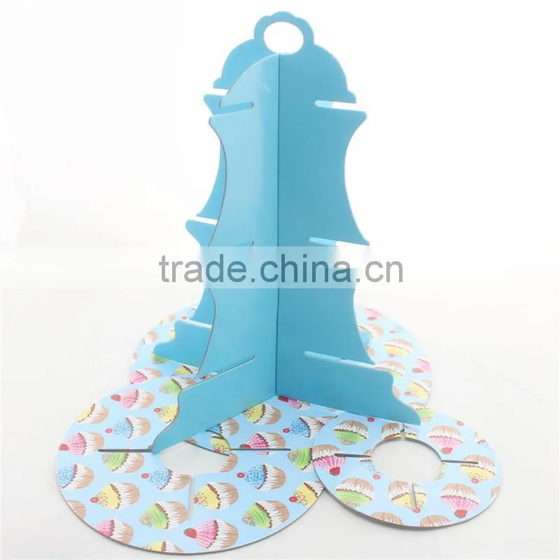 3 Tier Cardboard Party Paper Cupcake Stand