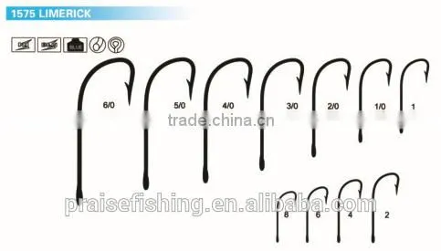 Blue Paint High carbon steel PR-1575 LIMERICK wholesale fishing hook