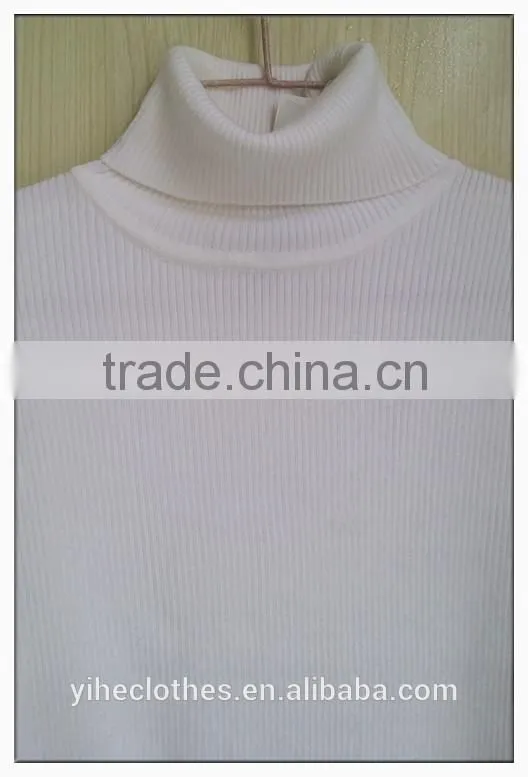Vintage white long sleeve women's turtleneck sweater simple sweater pullover