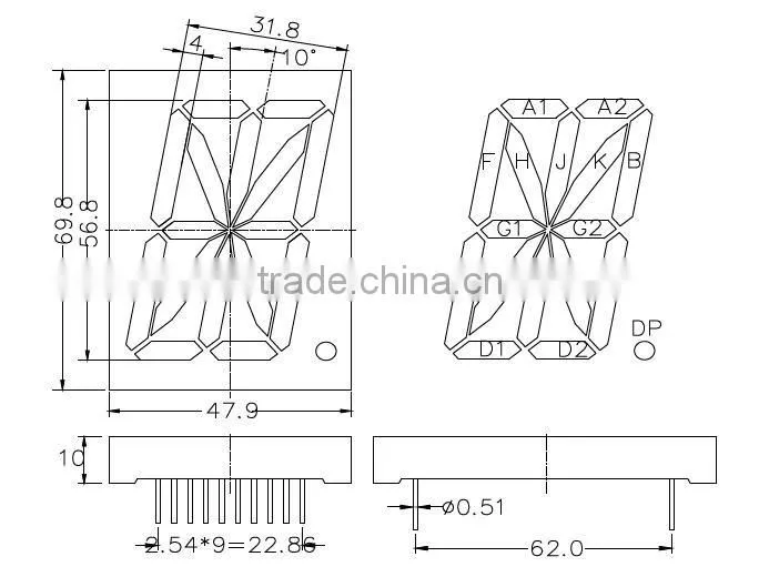 Free Sample NEWSHINE DIP Common Anode Red Green Dual Color LED Display 2.3"