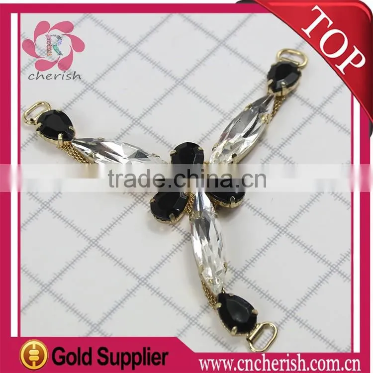 Fashion T Shape arcylic Beads Rhinestone Shoe Decorationl Sandals Ornaments for ladies
