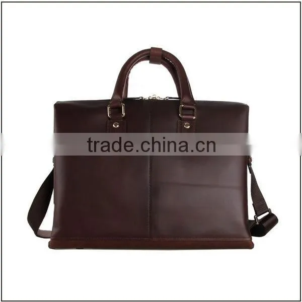 Custom high quality 17.5 inch crazy horse leather business laptop bag