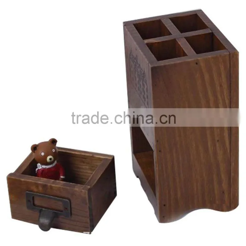 Decorative wooden desk organizer,wood office/school desk organizer, wood desktop organizer,desktop set gift