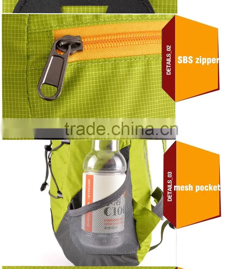 Wholesale colorful outdoor light foldable backpack, sports backpack