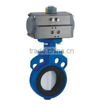 pneumatic fluorine lined butterfly valve