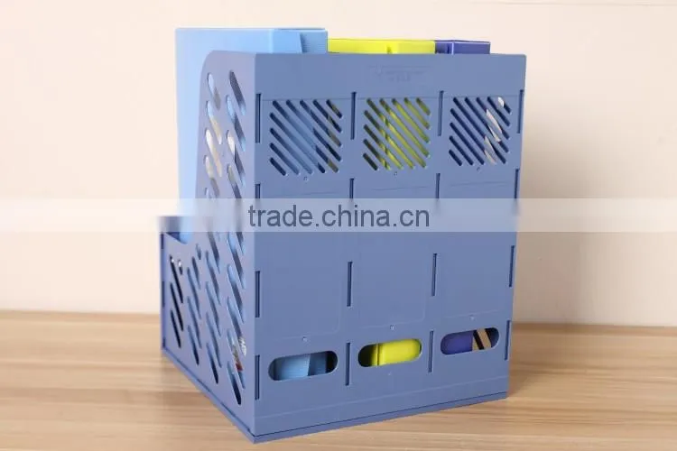 Logo print design Plastic material foldable display rack assemble Magazine Shelf