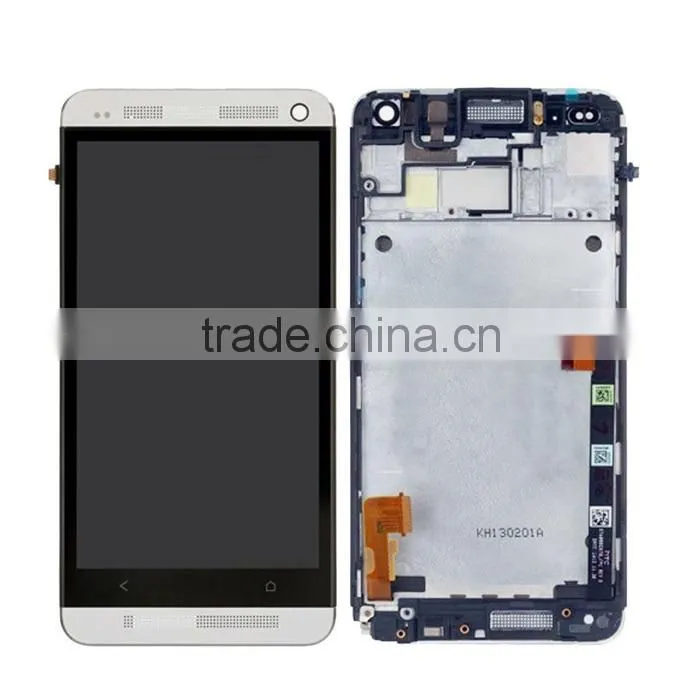 Wholesale High Quality Original One M7 LCD Digitizer for HTC M7 LCD Spare Parts Silver