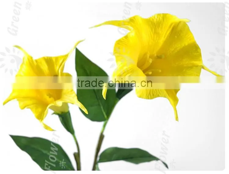 Greenflower 2016 Wholesale Real Touch Latex PU China Artificial Flowers datura for wedding decoration